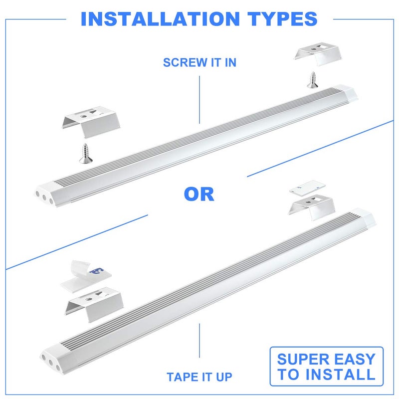 MYPLUS Under Cabinet Lights, 12" Touch Activated and Dimmable Aluminum LED Bar for Kitchen, Workbench and Desk, Warm White 3000K, Plug-in, Sliver - Image 4